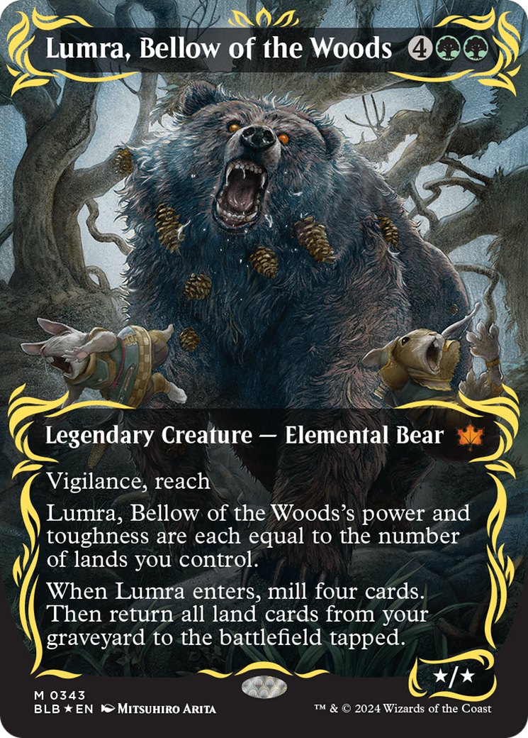 Lumra, Bellow of the Woods (Borderless) (Raised Foil) [Bloomburrow] | Red Riot Games CA