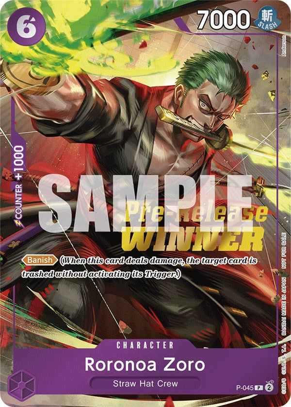 Roronoa Zoro (OP-06 Pre-Release Tournament) [Winner] [One Piece Promotion Cards] | Red Riot Games CA