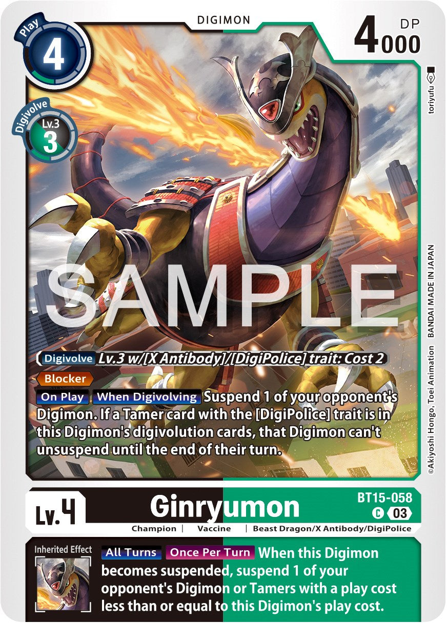 Ginryumon [BT15-058] [Exceed Apocalypse] | Red Riot Games CA