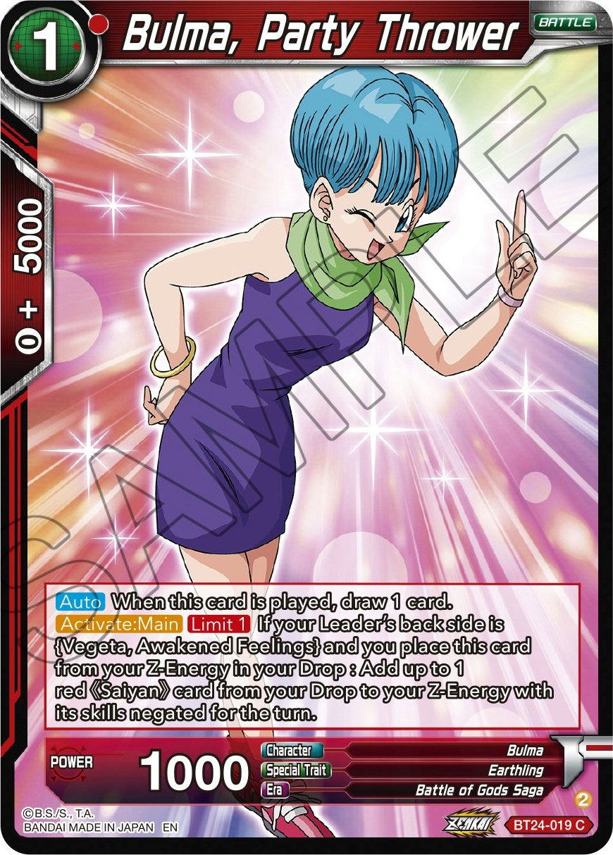 Bulma, Party Thrower (BT24-019) [Beyond Generations] | Red Riot Games CA