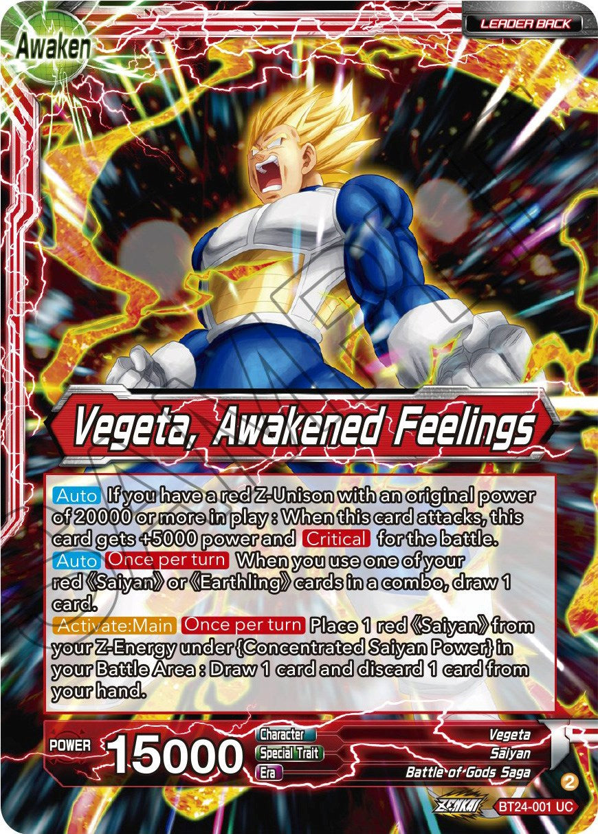 Vegeta // Vegeta, Awakened Feelings (BT24-001) [Beyond Generations] | Red Riot Games CA