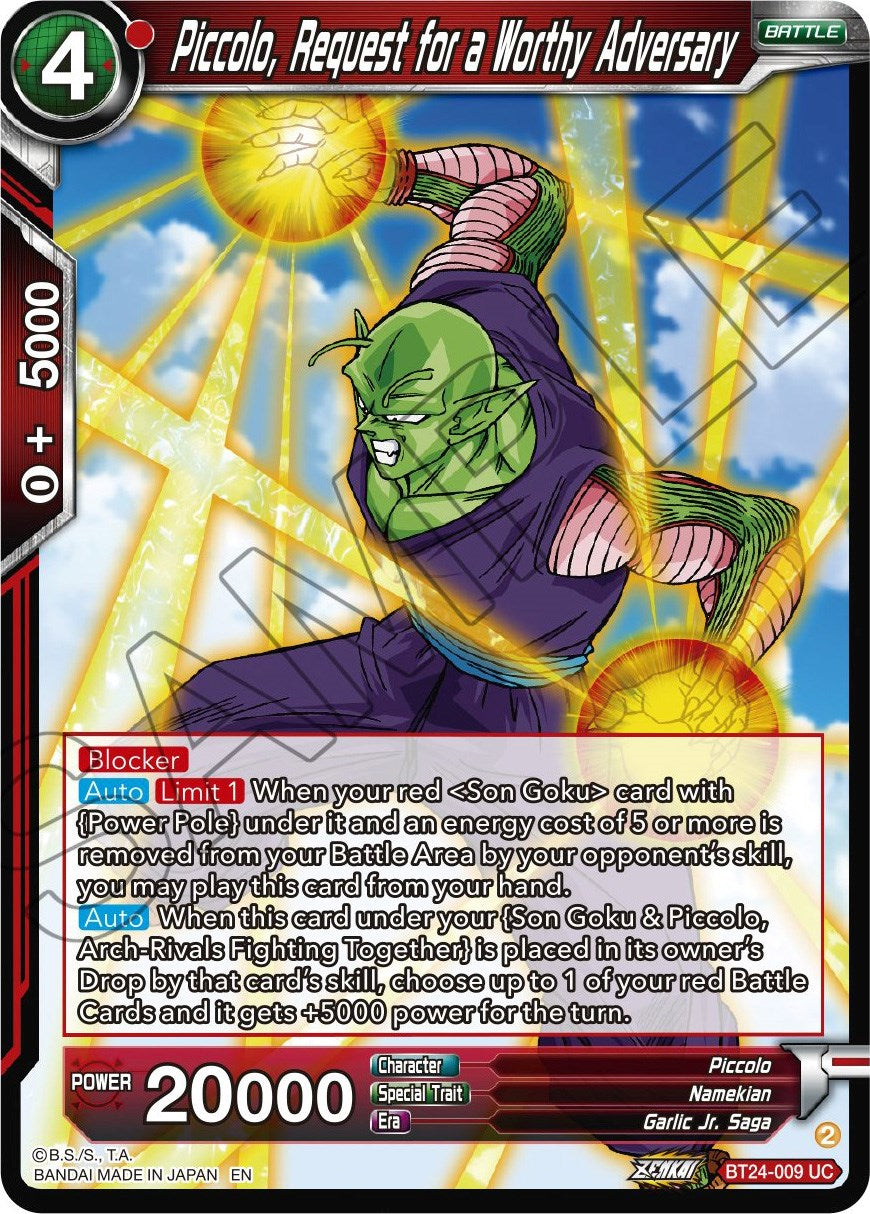 Piccolo, Request for a Worthy Adversary (BT24-009) [Beyond Generations] | Red Riot Games CA