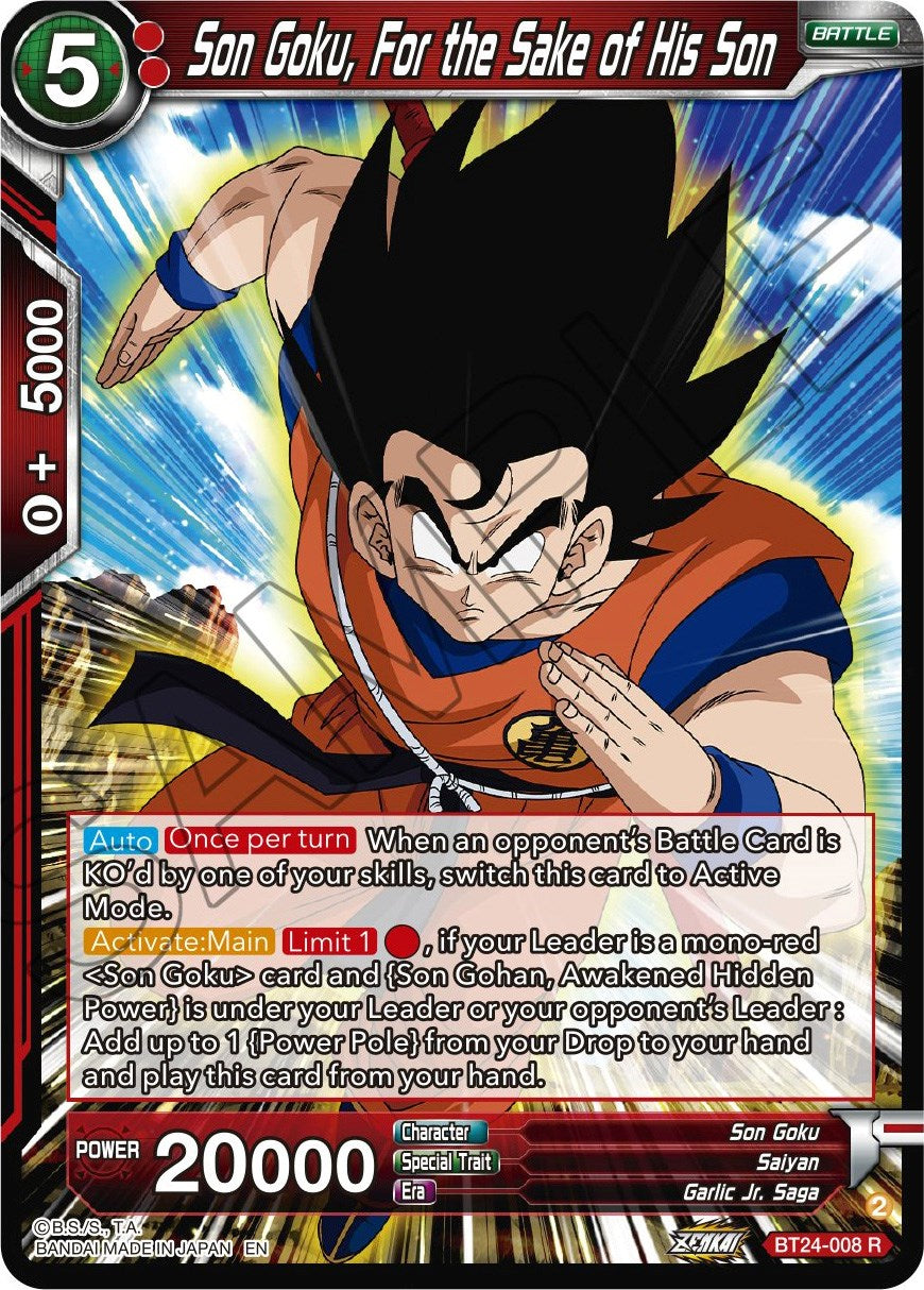 Son Goku, For the Sake of His Son (BT24-008) [Beyond Generations] | Red Riot Games CA