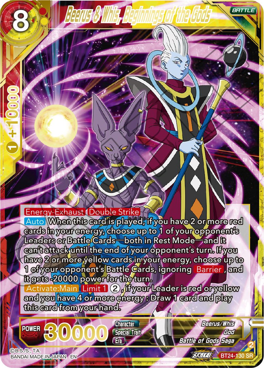 Beerus & Whis, Beginnings of Gods (BT24-130) [Beyond Generations] | Red Riot Games CA