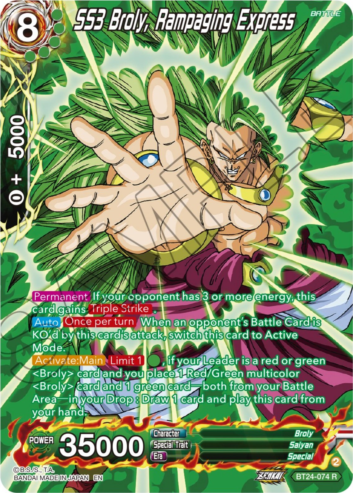 SS3 Broly, Rampaging Express (Collector Booster) (BT24-074) [Beyond Generations] | Red Riot Games CA