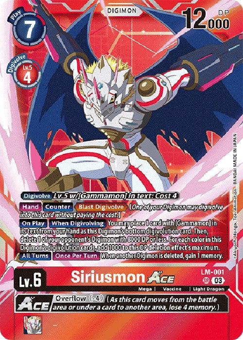 Siriusmon Ace [LM-001] (English Exclusive) [Exceed Apocalypse] | Red Riot Games CA