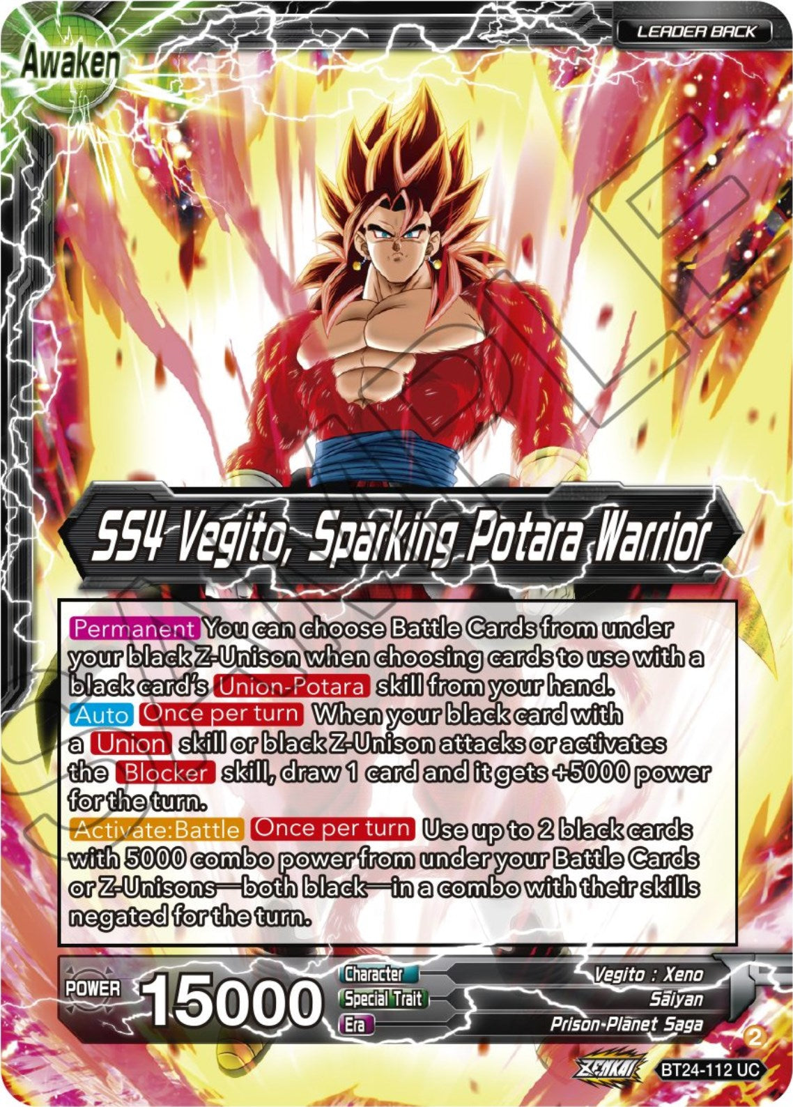 SS4 Son Goku & SS4 Vegeta // SS4 Vegito, Sparking Potara Warrior (BT24-112) [Beyond Generations] | Red Riot Games CA