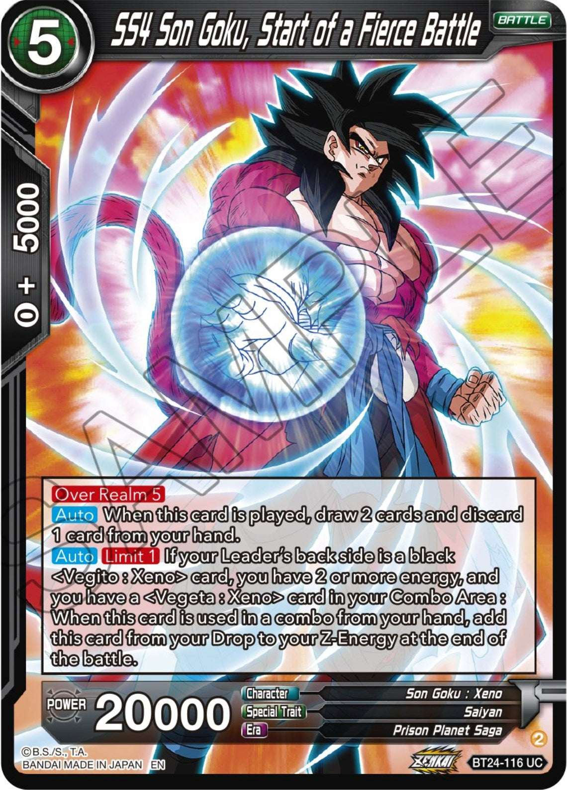 SS4 Son Goku, Starts of a Fierce Battle (BT24-116) [Beyond Generations] | Red Riot Games CA