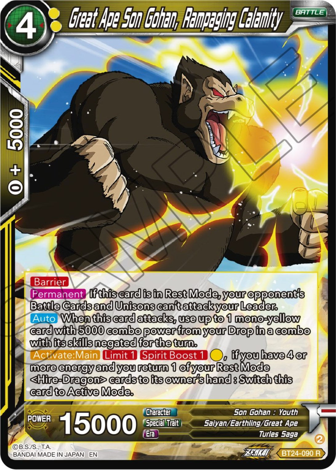Great Ape Son Gohan, Rampaging Calamity (BT24-090) [Beyond Generations] | Red Riot Games CA