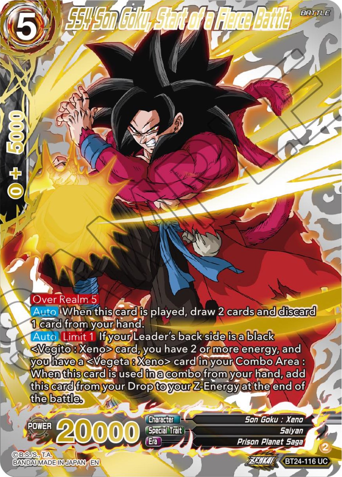 SS4 Son Goku, Start of a Fierce Battle (Collector Booster) (BT24-116) [Beyond Generations] | Red Riot Games CA