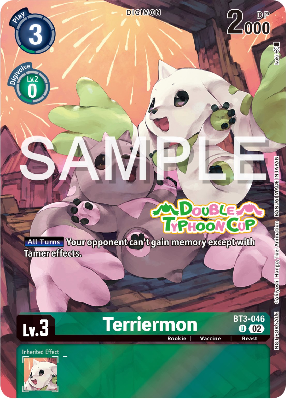 Terriermon [BT3-046] (Double Typhoon Cup) [Release Special Booster Promos] | Red Riot Games CA