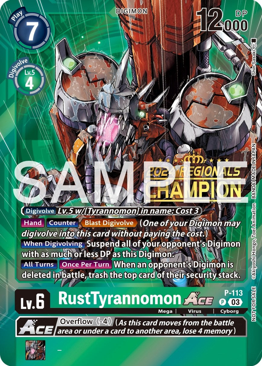 RustTyrannomon Ace [P-113] (2024 Regionals Champion) [Promotional Cards] | Red Riot Games CA