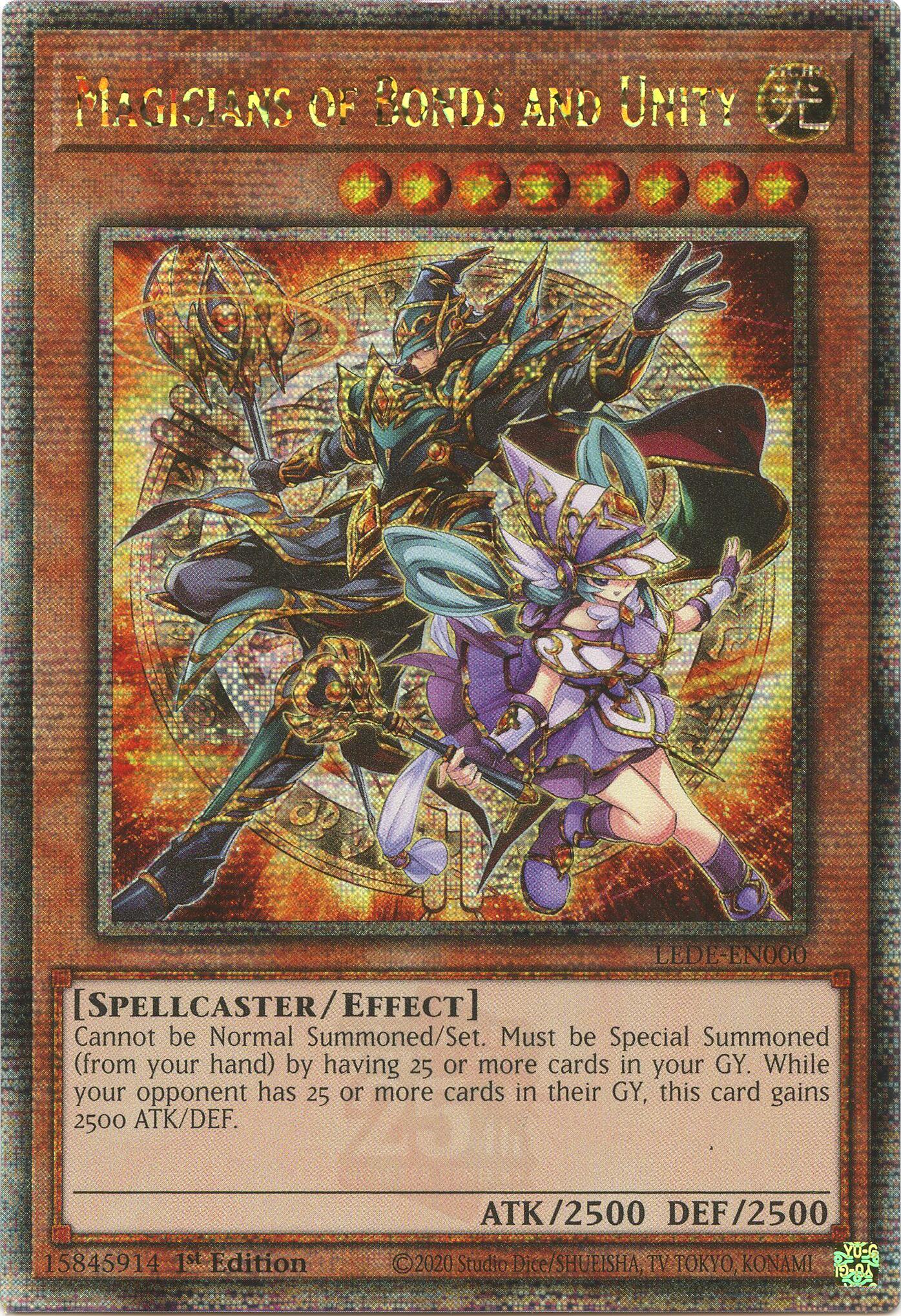 Magicians of Bonds and Unity [LEDE-EN000] Quarter Century Secret Rare | Red Riot Games CA