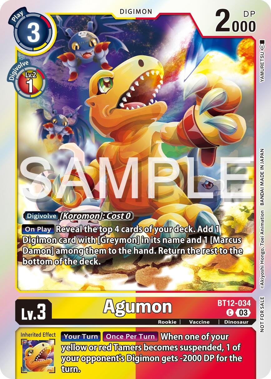 Agumon [BT12-034] (Official Tournament Vol.13 Winner Pack) [Across Time Promos] | Red Riot Games CA