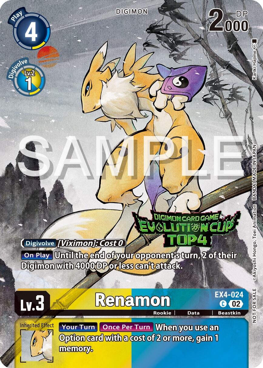 Renamon [EX4-024] (2024 Evolution Cup Top 4) [Alternative Being Booster Promos] | Red Riot Games CA