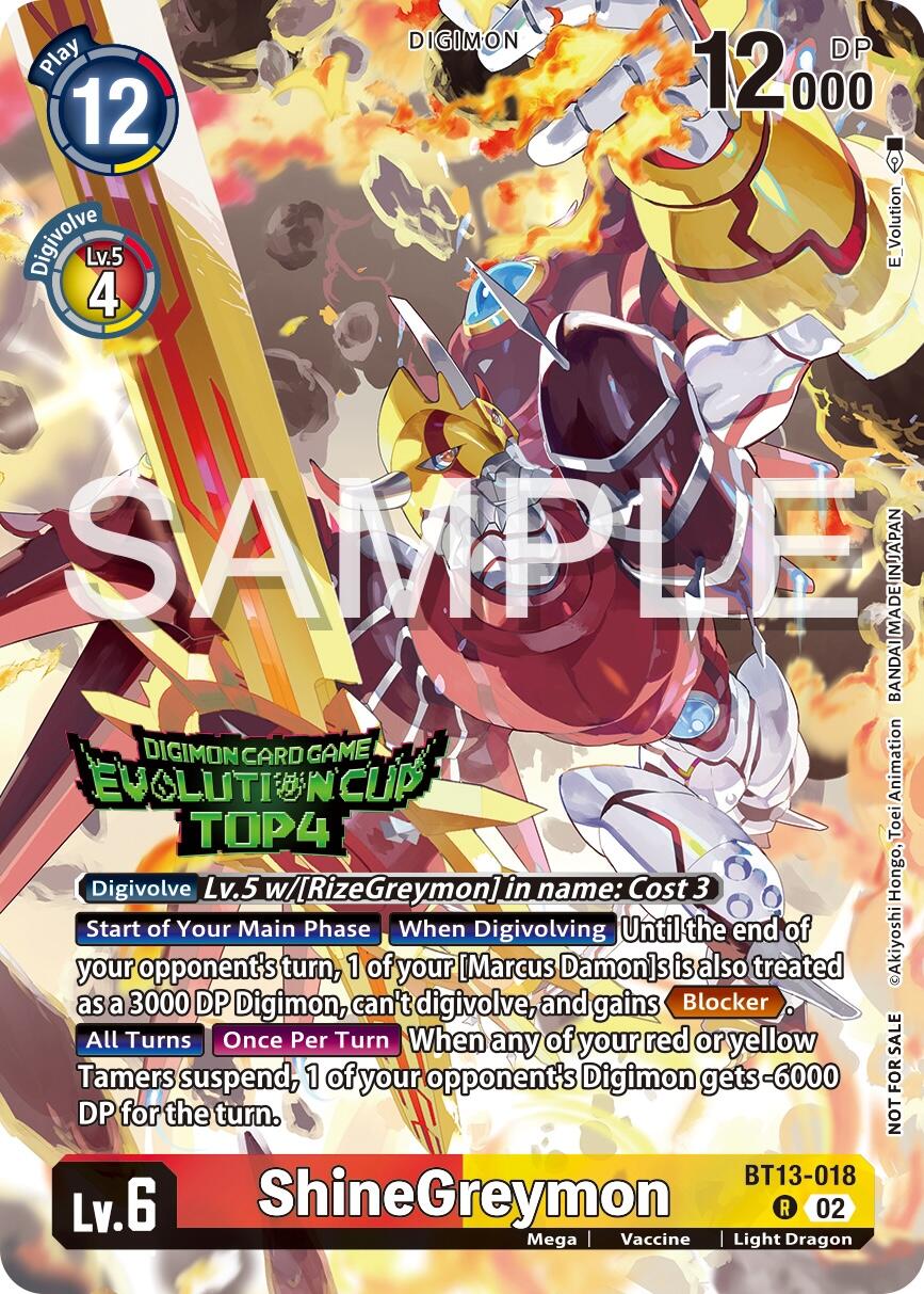 ShineGreymon [BT13-018] (2024 Evolution Cup Top 4) [Versus Royal Knights Booster Promos] | Red Riot Games CA