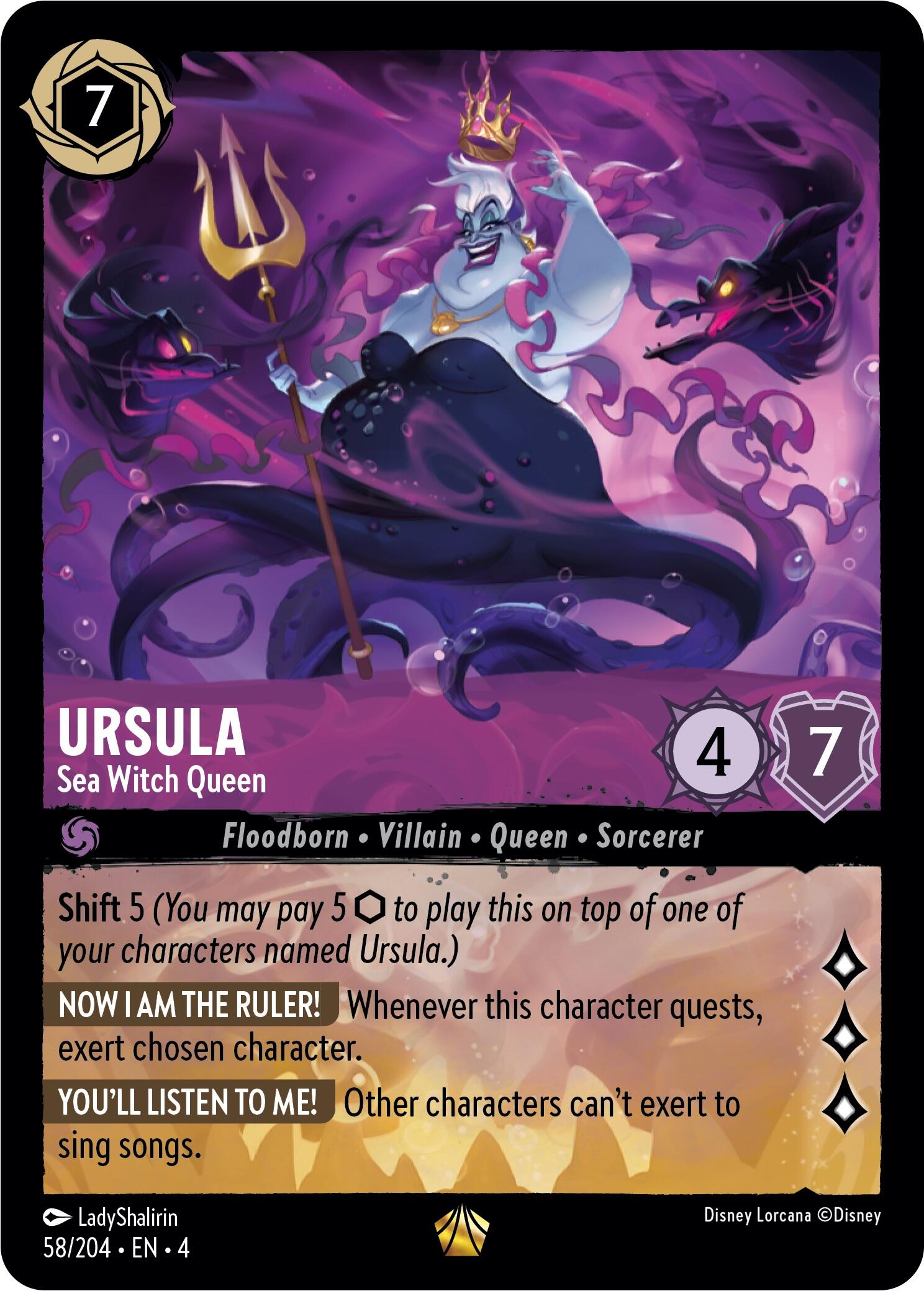 Ursula - Sea Witch Queen (58/204) [Ursula's Return] | Red Riot Games CA