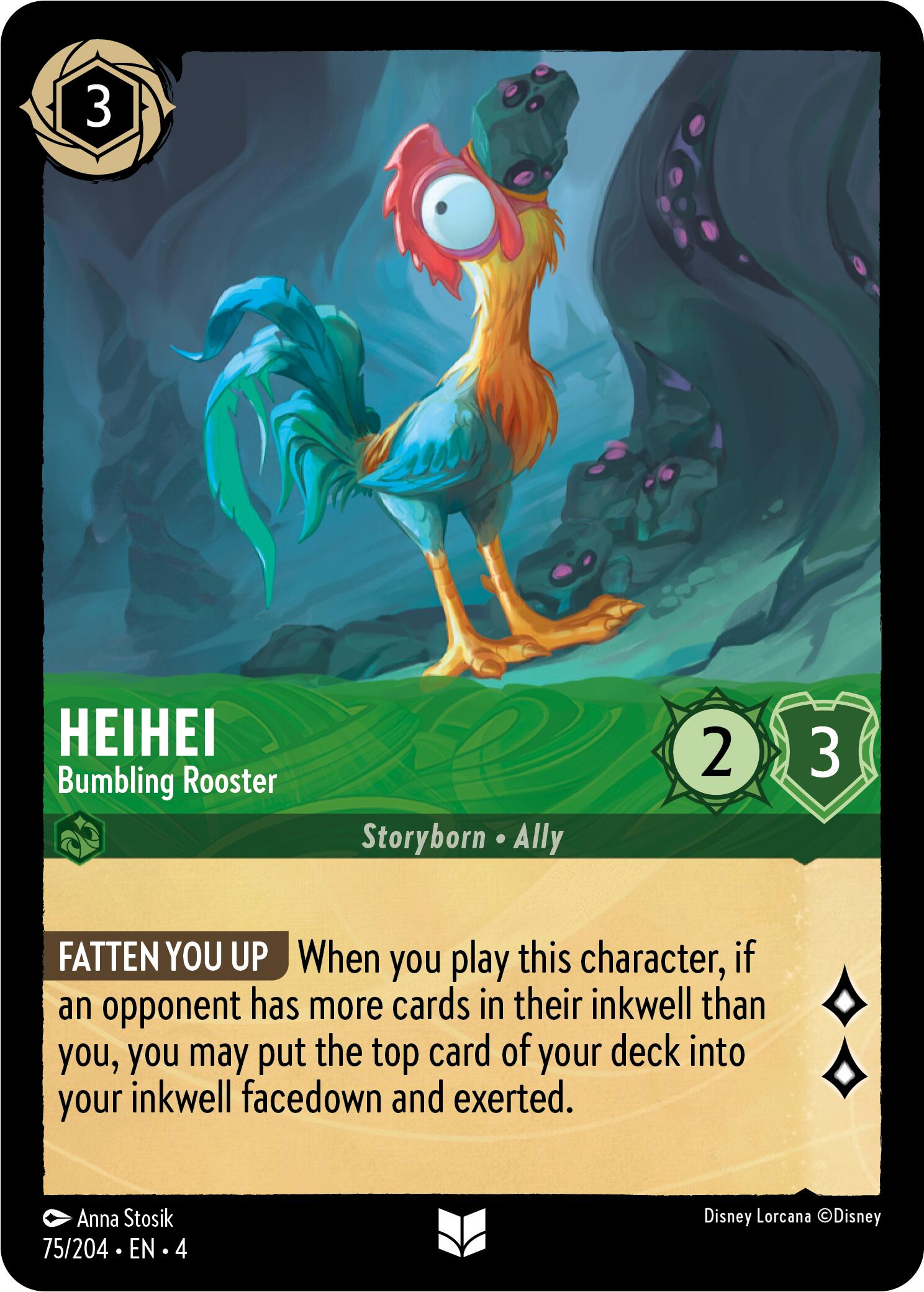 Heihei - Bumbling Rooster (75/204) [Ursula's Return] | Red Riot Games CA