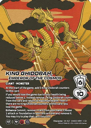King Ghidorah, Emperor of the Cosmos (Alternate Art) - Challenger Series: Godzilla + Mothra | Red Riot Games CA