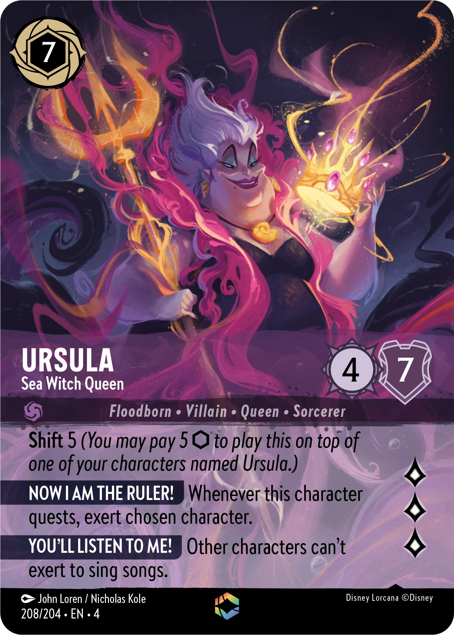 Ursula - Sea Witch Queen (Enchanted) (208/204) [Ursula's Return] | Red Riot Games CA