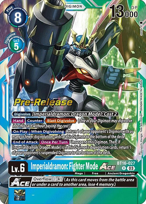 Imperialdramon: Fighter Mode Ace [BT16-027] [Beginning Observer Pre-Release Promos] | Red Riot Games CA