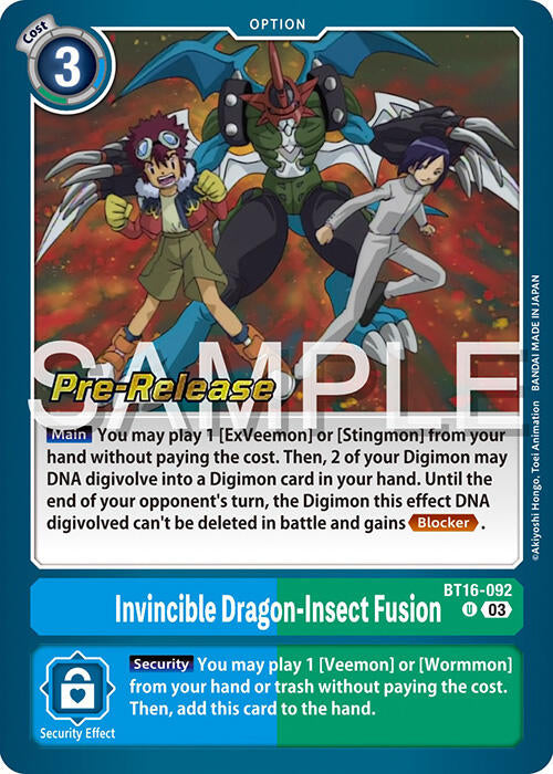 Invincible Dragon-Insect Fusion [BT16-092] [Beginning Observer Pre-Release Promos] | Red Riot Games CA