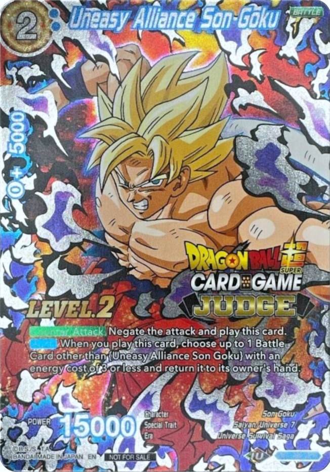 Uneasy Alliance Son Goku (Level 2) (DB1-096) [Judge Promotion Cards] | Red Riot Games CA