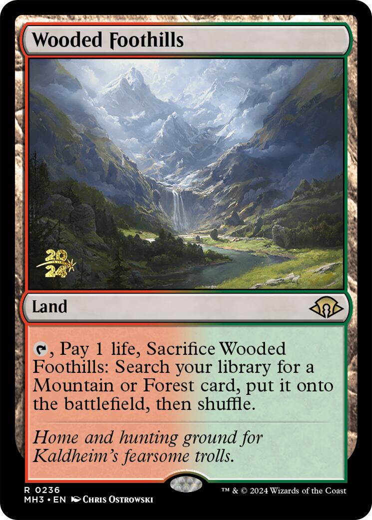 Wooded Foothills [Modern Horizons 3 Prerelease Promos] | Red Riot Games CA