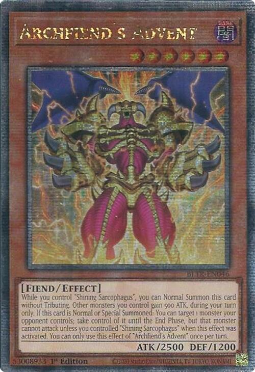 Archfiend's Advent (Quarter Century Secret Rare) [BLTR-EN046] Quarter Century Secret Rare | Red Riot Games CA