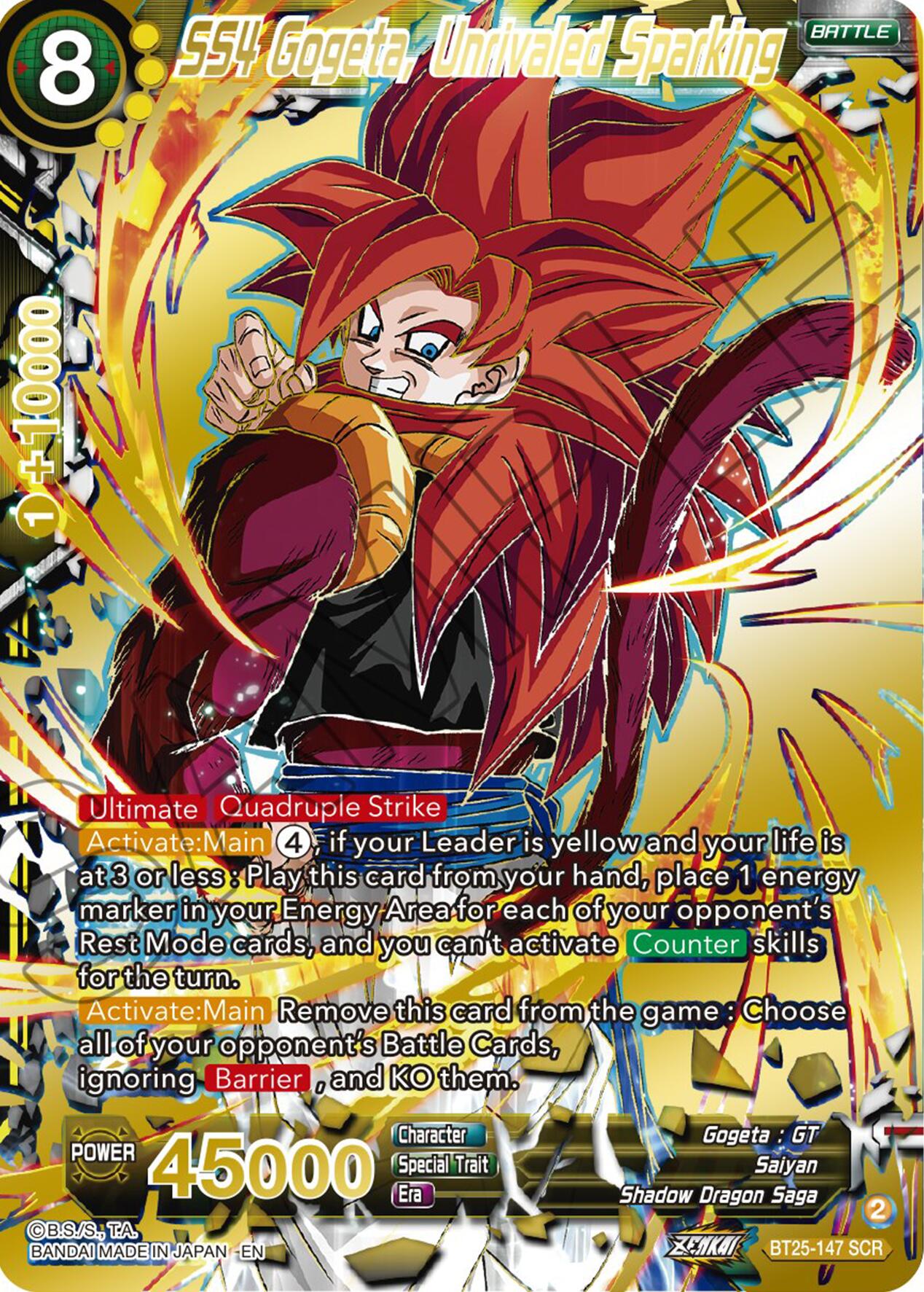 SS4 Gogeta, Unrivaled Sparking (BT25-147) [Legend of the Dragon Balls] | Red Riot Games CA