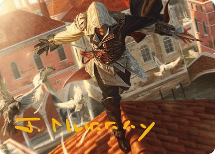 Ezio, Blade of Vengeance Art Card (Gold-Stamped Signature) [Assassin's Creed Art Series] | Red Riot Games CA