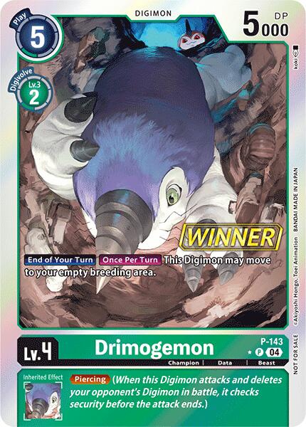 Drimogemon [P-143] (Store Tournament 2024 Jul. – Sep. Winner Pack) [Promotional Cards] | Red Riot Games CA