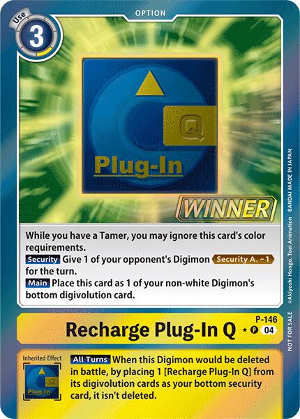 Recharge Plug-In Q [P-146] (Store Tournament 2024 Jul. – Sep. Winner Pack) [Promotional Cards] | Red Riot Games CA