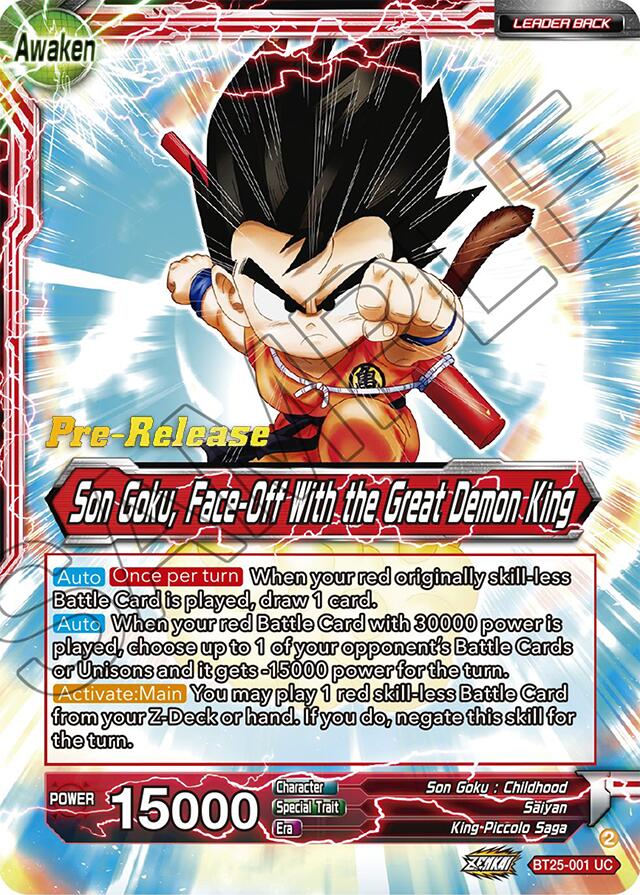 Son Goku // Son Goku Face-Off With the Great Demon King (BT25-001) [Legend of the Dragon Balls Prerelease Promos] | Red Riot Games CA