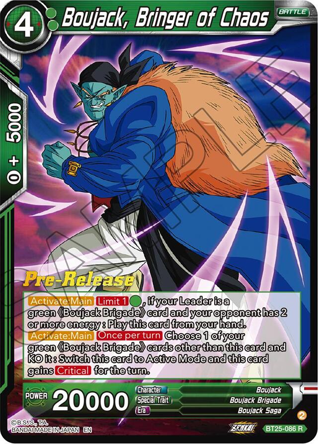 Boujack, Bringer of Chaos (BT25-086) [Legend of the Dragon Balls Prerelease Promos] | Red Riot Games CA