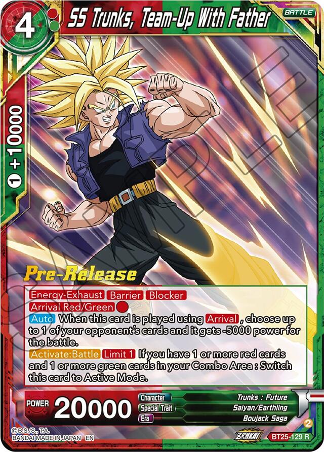 SS Trunks, Team-Up With Father (BT25-129) [Legend of the Dragon Balls Prerelease Promos] | Red Riot Games CA