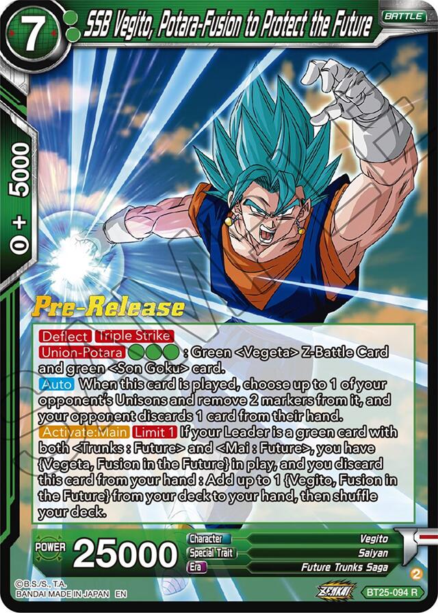 SSB Vegito, Potara-Fusion to Protect the Future (BT25-094) [Legend of the Dragon Balls Prerelease Promos] | Red Riot Games CA