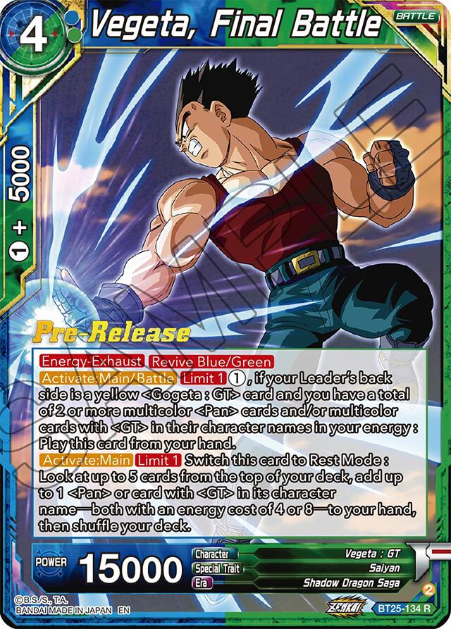 Vegeta, Final Battle (BT25-134) [Legend of the Dragon Balls Prerelease Promos] | Red Riot Games CA