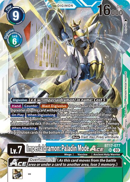 Imperialdramon: Paladin Mode ACE [BT17-077] [Secret Crisis] | Red Riot Games CA