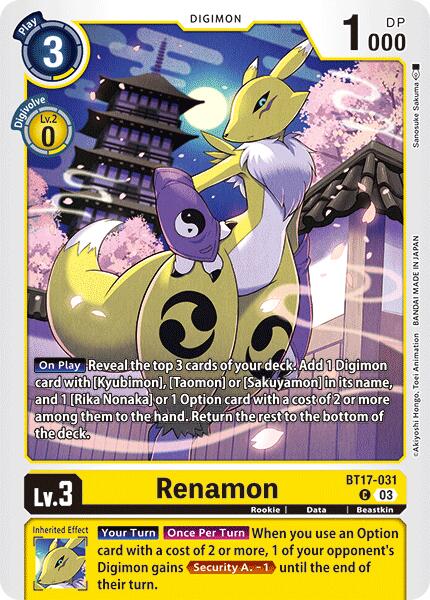 Renamon [BT17-031] [Secret Crisis] | Red Riot Games CA