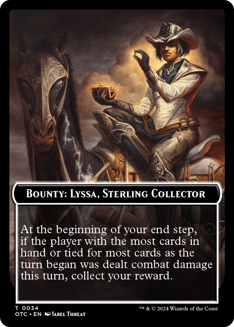 Bounty: Lyssa, Sterling Collector // Bounty Rules Double-Sided Token [Outlaws of Thunder Junction Commander Tokens] | Red Riot Games CA