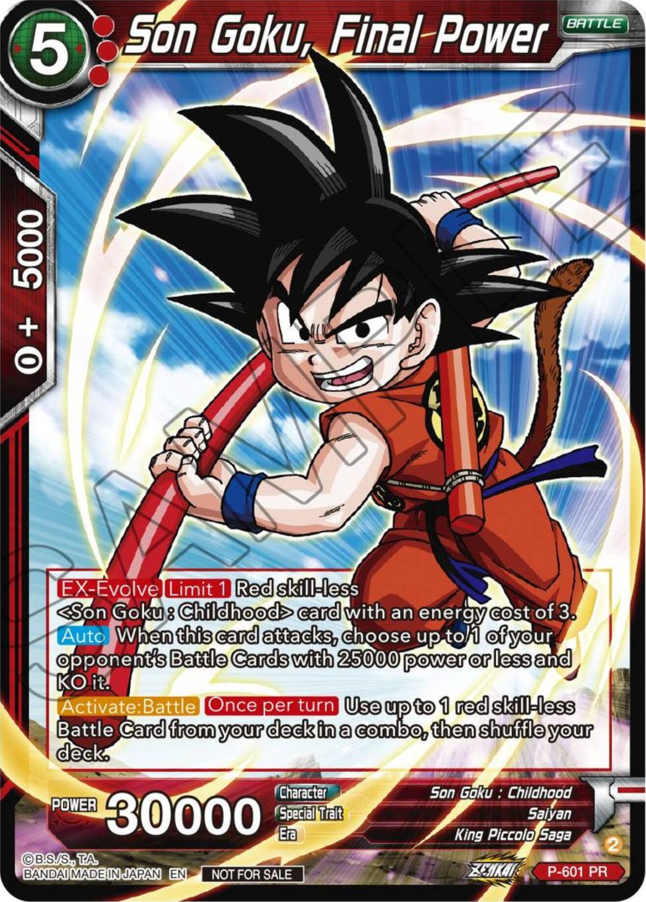 Son Goku, Final Power (Tournament Pack Vol. 8) (P-601) [Promotion Cards] | Red Riot Games CA