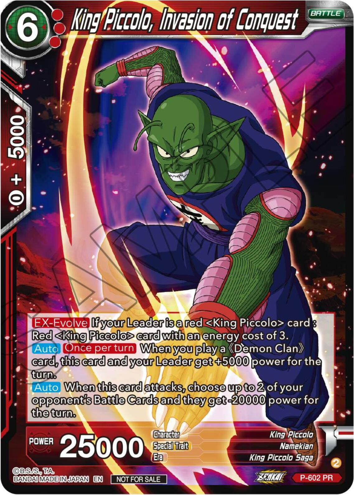 King Piccolo, Invasion of Conquest (Tournament Pack Vol. 8) (P-602) [Promotion Cards] | Red Riot Games CA