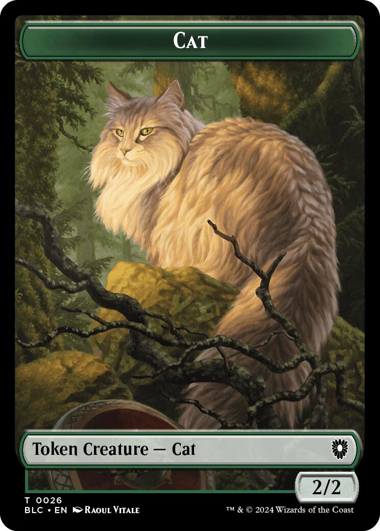 Cat // Beast (025) Double-Sided Token [Bloomburrow Commander Tokens] | Red Riot Games CA