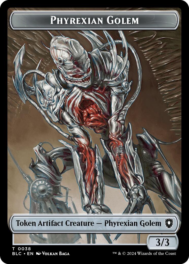 Phyrexian Golem // Faerie Double-Sided Token [Bloomburrow Commander Tokens] | Red Riot Games CA