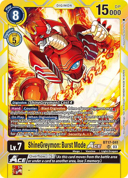 ShineGreymon: Burst Mode ACE [BT17-041] [Secret Crisis] | Red Riot Games CA