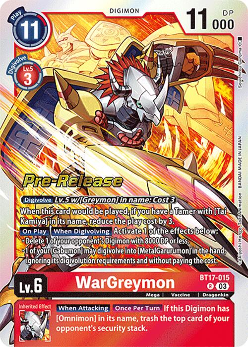 WarGreymon [BT17-015] [Secret Crisis Pre-Release Cards] | Red Riot Games CA