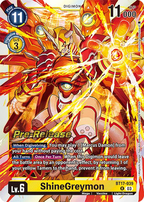 ShineGreymon [BT17-039] [Secret Crisis Pre-Release Cards] | Red Riot Games CA