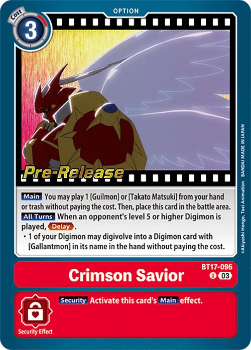 Crimson Savior [BT17-096] [Secret Crisis Pre-Release Cards] | Red Riot Games CA