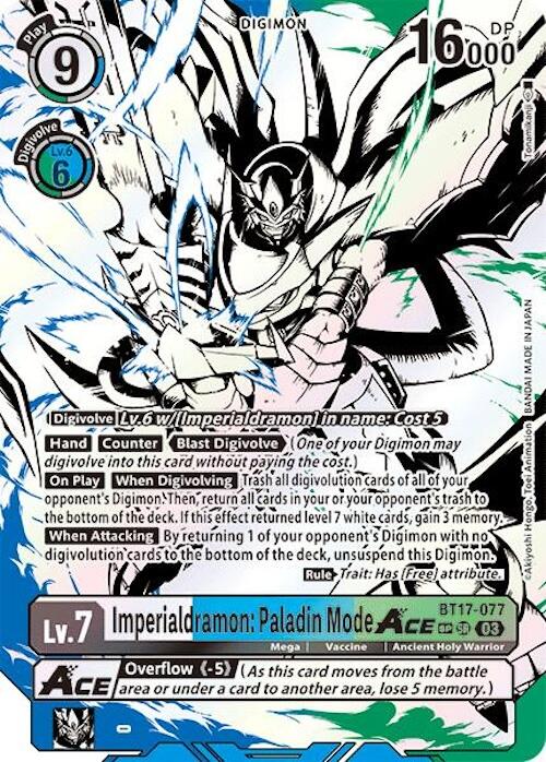 Imperialdramon: Paladin Mode ACE [BT17-077] (Textured) [Secret Crisis] | Red Riot Games CA